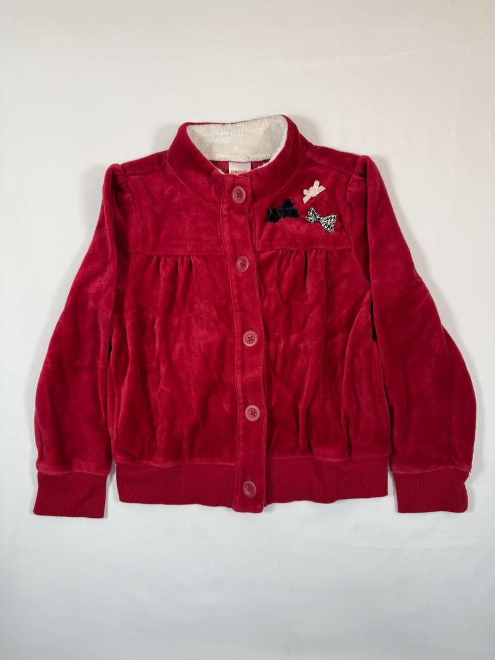 VINTAGE GYMBOREE Girls‎ 6 2007 Holiday Bow Velour Jacket Cozy Festive Classic